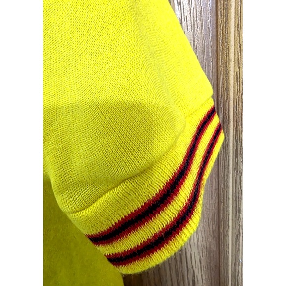 Vintage 60's Raglan Creslan Sunshine Yellow Sweatshirt Small Short Sleeve USA - Picture 3 of 6